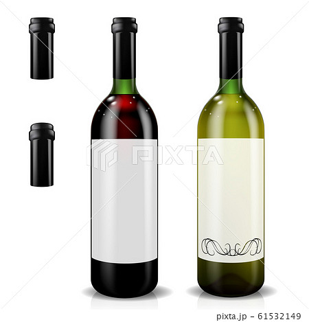 Red and white wine bottles. Vector illustration Red and white wine bottles. Vector illustration 61532149