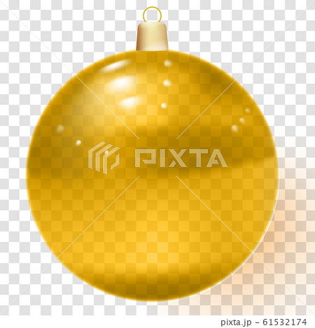 Orange realistic Christmas glass ball with shadows Orange realistic Christmas glass ball with shadows 61532174