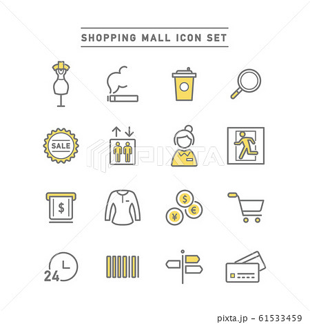 SHOPPING MALL ICON SET SHOPPING MALL ICON SET 61533459