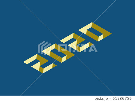 Happy new year text 2020 isometric design 61536759