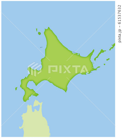 地方別の日本地図の半立体のイラスト 北海道 拡大 47都道府県別データ グラフィック素材のイラスト素材