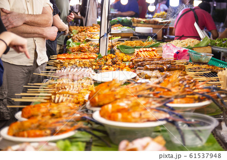 street foods of Thailand, foods style Grilled street foods of Thailand, foods style Grilled 61537948