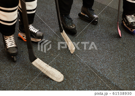 Closeup of Hockey Team Before Match 61538930