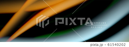 Сolorful flow poster. Wave liquid lines and shapes in black color background. Vector Illustration 61540202