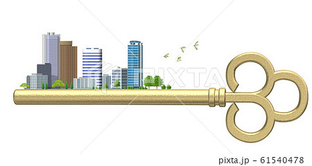 鍵-都市風景Bイラスト 61540478