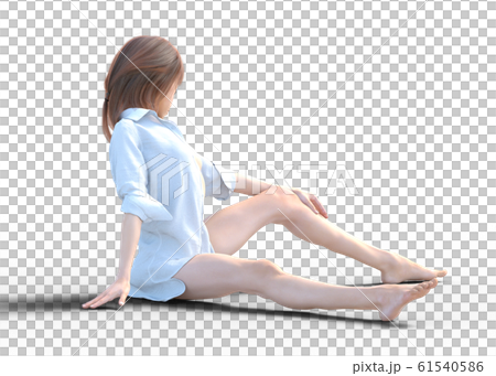 Slim woman shirt perming3adcg illustration material Slim woman shirt perming3adcg illustration material 61540586