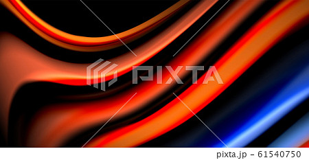 Abstract silk smooth lines on black, multicolored liquid fluid rainbow style waves on black Abstract silk smooth lines on black, multicolored liquid fluid rainbow style waves on black 61540750