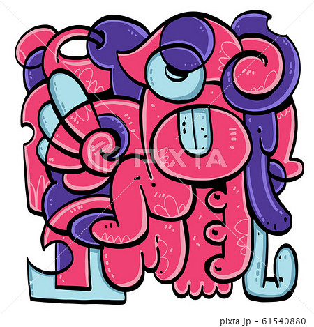 Trendy doodle fun on a white background. 61540880