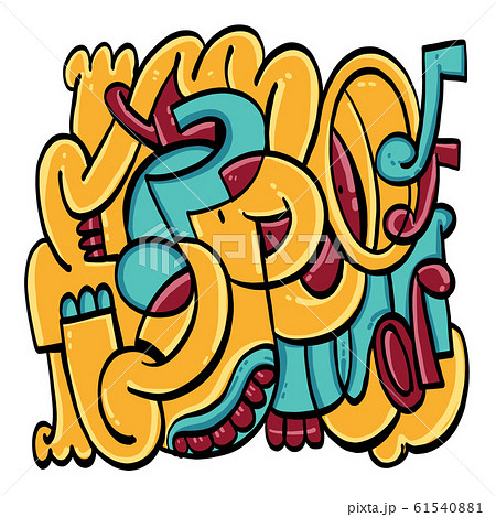 Trendy doodle fun on a white background. Trendy doodle fun on a white background. 61540881