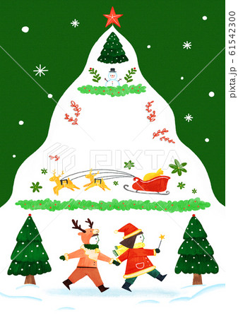 Merry Christmas greeting card template illustration 009 61542300
