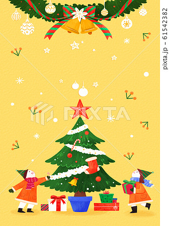 Merry Christmas greeting card template illustration 008 61542382