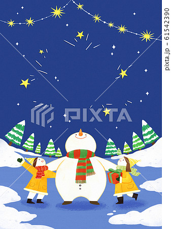 Merry Christmas greeting card template illustration 002 61542390