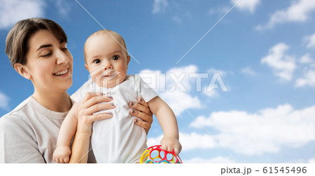 happy young mother holding little baby daughter happy young mother holding little baby daughter 61545496