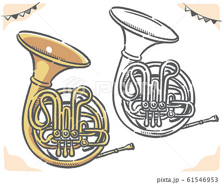 Hand Drawn Wind Horn Material Stock Illustration