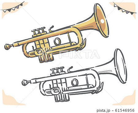 Hand Painted Wind Trumpet Material Stock Illustration