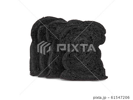 charcoal bread isolated on white background 61547206