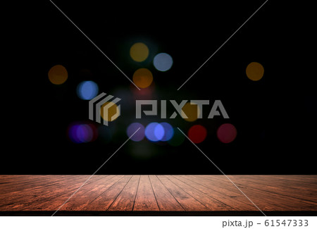 empty wood plank floor mock on the bokeh night empty wood plank floor mock on the bokeh night 61547333