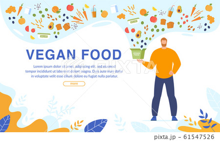 Vegan Food Order And Free Delivery Online Serviceのイラスト素材