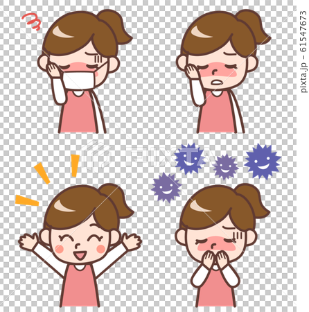女性 体調不良 回復のイラスト素材