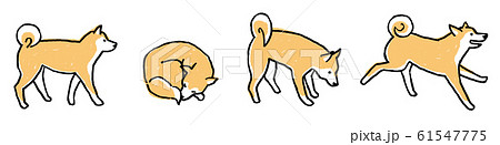 手描き風線画 柴犬のイラスト素材 手描き風線画 柴犬のイラスト素材