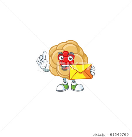 Cheerfully chinese gold flower mascot design with envelope Cheerfully chinese gold flower mascot design with envelope 61549769