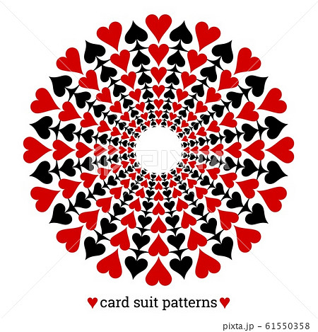 Gambling card suit poker pattern made with hearts and spades 61550358