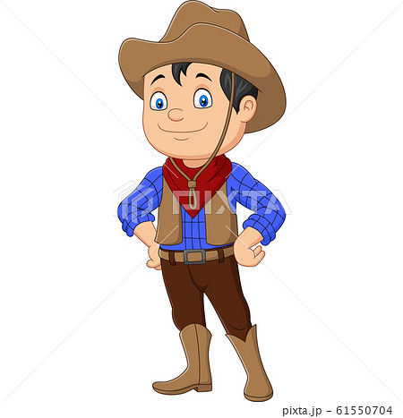 Cartoon cowboy kid wearing western costume Cartoon cowboy kid wearing western costume 61550704