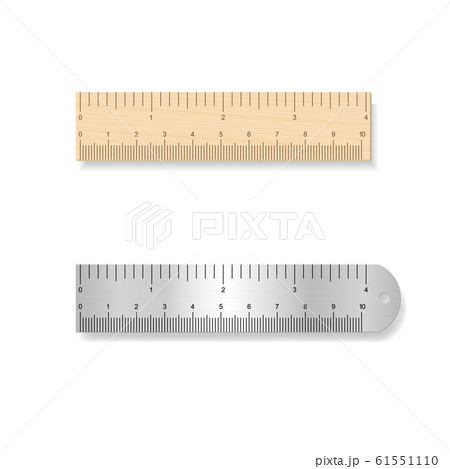 metal and wood rulers isolated on a white metal and wood rulers isolated on a white 61551110