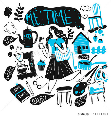 The daily of woman. Collection of hand drawn, 61551303