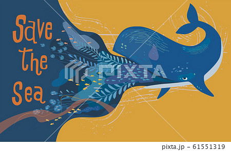 Design elements of whale and undersea plants 61551319