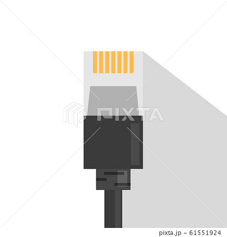 Black ethernet cable vector isolated. Connection Black ethernet cable vector isolated. Connection 61551924