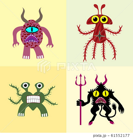 Abstract Monsters Set Vector Illustration のイラスト素材