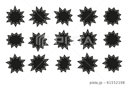 Starburst stickers. sunburst stars, sales and promotion badges. Cartoon comic speech bubbles. Isolated black promo price tags vector blanks Starburst stickers. sunburst stars, sales and promotion badges. Cartoon comic speech bubbles. Isolated black promo price tags vector blanks 61552198