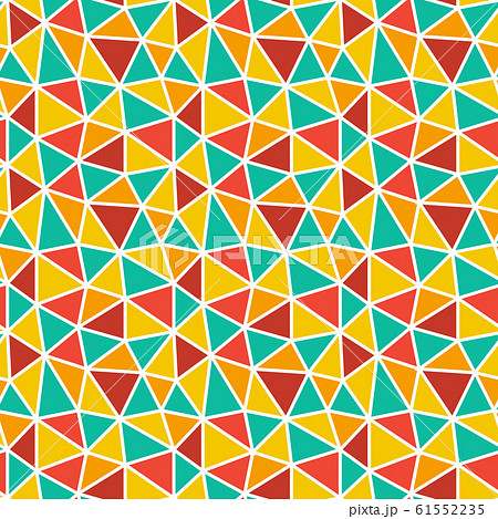 Low poly bright mosaic pattern. Seamless vector 61552235