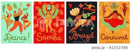 Brazil Carnival Samba Latin Trendy Party のイラスト素材