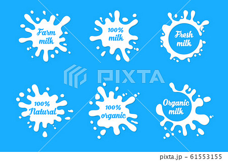 Vector illustrations milk label, yogurt, cream icons Vector illustrations milk label, yogurt, cream icons 61553155