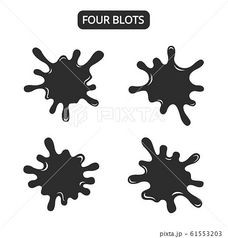Black illustrations paint blot on white background Black illustrations paint blot on white background 61553203