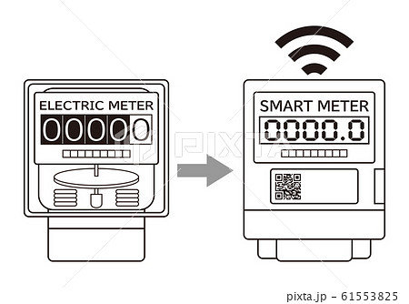 電気メーター スマートメーター 導入 アイコン イラスト ベクターのイラスト素材