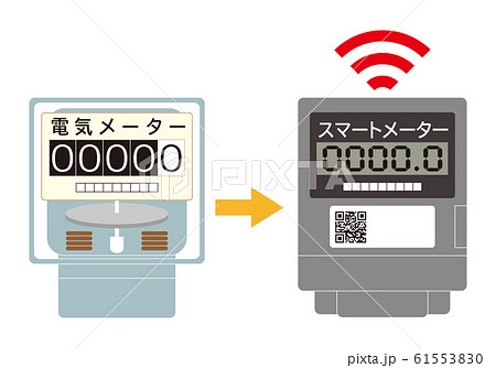 電気メーター スマートメーター 導入 アイコン イラスト ベクター 電気メーター スマートメーター 導入 アイコン イラスト ベクター 61553830
