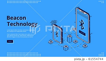 Beacon wireless technology isometric web banner 61554744