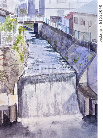水路　水彩スケッチ 61555040