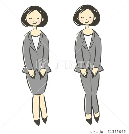 おじぎをするスーツ姿の女性B おじぎをするスーツ姿の女性B 61555046