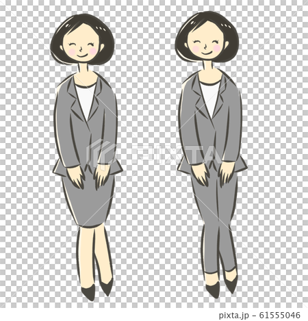 おじぎをするスーツ姿の女性B おじぎをするスーツ姿の女性B 61555046