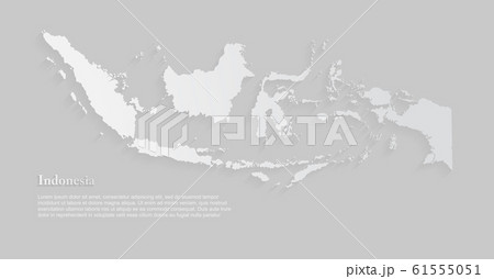 Indonesia map, Asia country map vector template 61555051