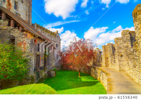 Gravensteen castle inside view in Ghent, Belgium Gravensteen castle inside view in Ghent, Belgium 61556340
