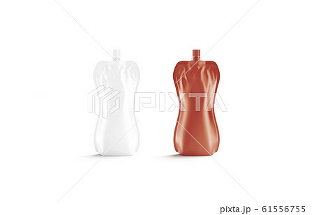 Blank white and red soft bottle mock up, front view 61556755