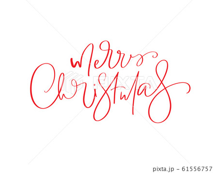 Merry Christmas red vector Calligraphic Lettering text for design greeting cards. Holiday Greeting Gift Poster. Calligraphy modern Font Merry Christmas red vector Calligraphic Lettering text for design greeting cards. Holiday Greeting Gift Poster. Calligraphy modern Font 61556757