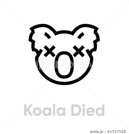 Koala Died vector icon. Editable line illustration Koala Died vector icon. Editable line illustration 61557528