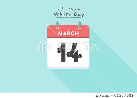 ホワイトデーのイメージ素材 シンプルで見やすい日めくりカレンダー 3月14日 タイトル変更のイラスト素材