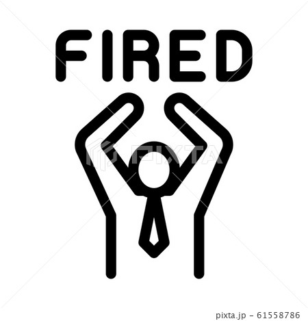 Fired Human Icon Vector Outline Illustration Fired Human Icon Vector Outline Illustration 61558786